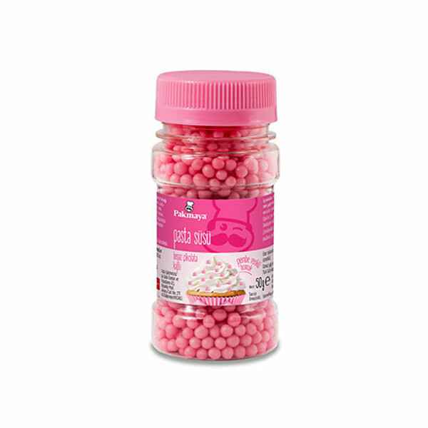 Pakmaya Pasta Süsü Pembe Boncuk 50 g