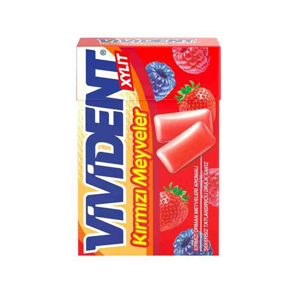 Vivident Kırmızı Meyveler Sakız Kırmızı Orman Meyveleri Aromalı 22 g Kutu