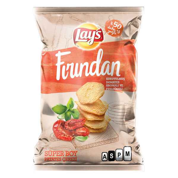 Lays Fırından Kurutulmuş Domates Çeşnili ve Fesleğenli Patates Cipsi Süper Boy 96 gr