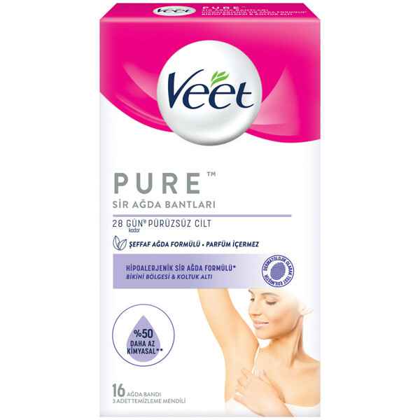 Veet Pure Sir Ağda Bantları Bikini Bölgesi  Koltuk Altı 16lı