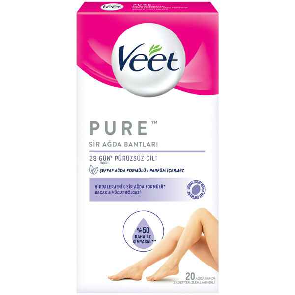 Veet Pure Sir Ağda Bandı Bacak  Vücut Bölgesi 20li