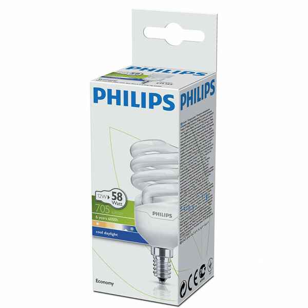 Philips Economy Spiral Enerji Tasarruflu Ampul 12 W 58 W